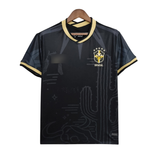 Camiseta Brasil Edición Especial Negra Dorada 2022