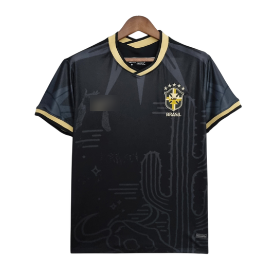 Camiseta Brasil Edición Especial Negra Dorada 2022